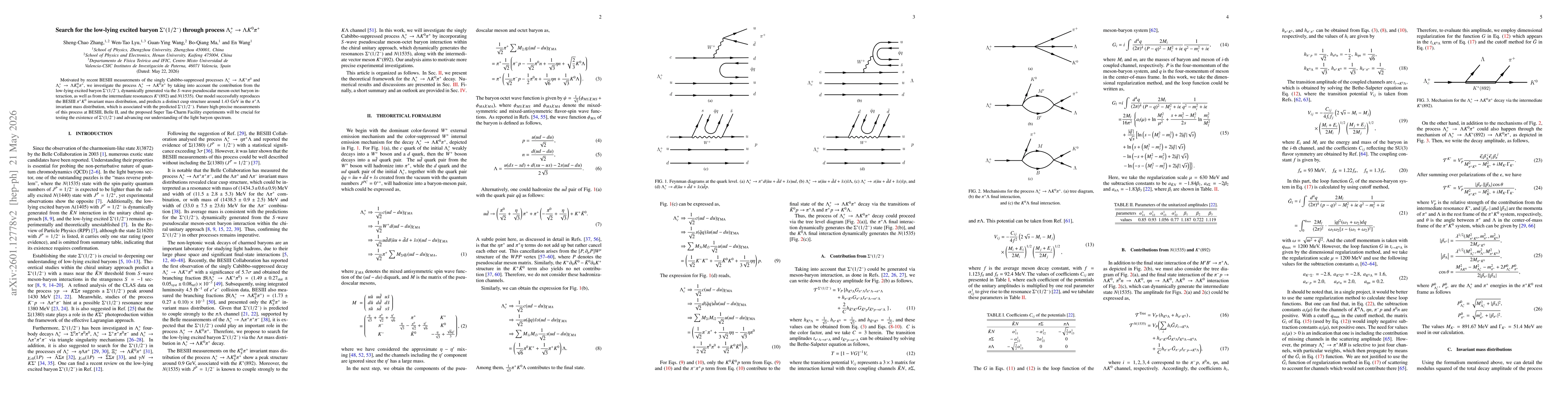 Thumbnail for Search for the low-lying excited baryon $Σ^*(1/2^-)$ through process $Λ^+_c \to ΛK^0 π^+$