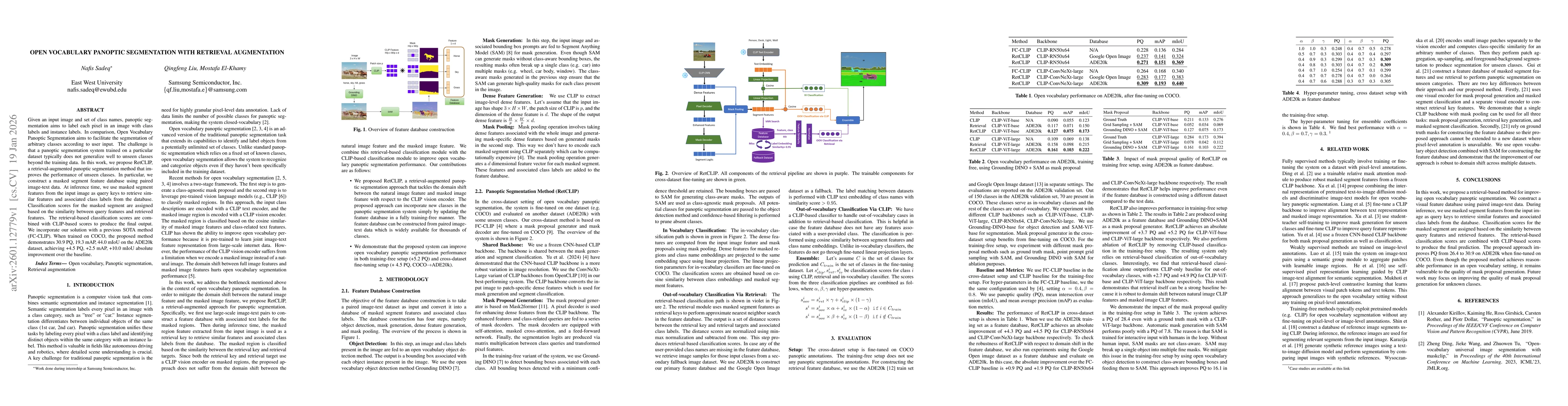 Thumbnail for Open Vocabulary Panoptic Segmentation With Retrieval Augmentation