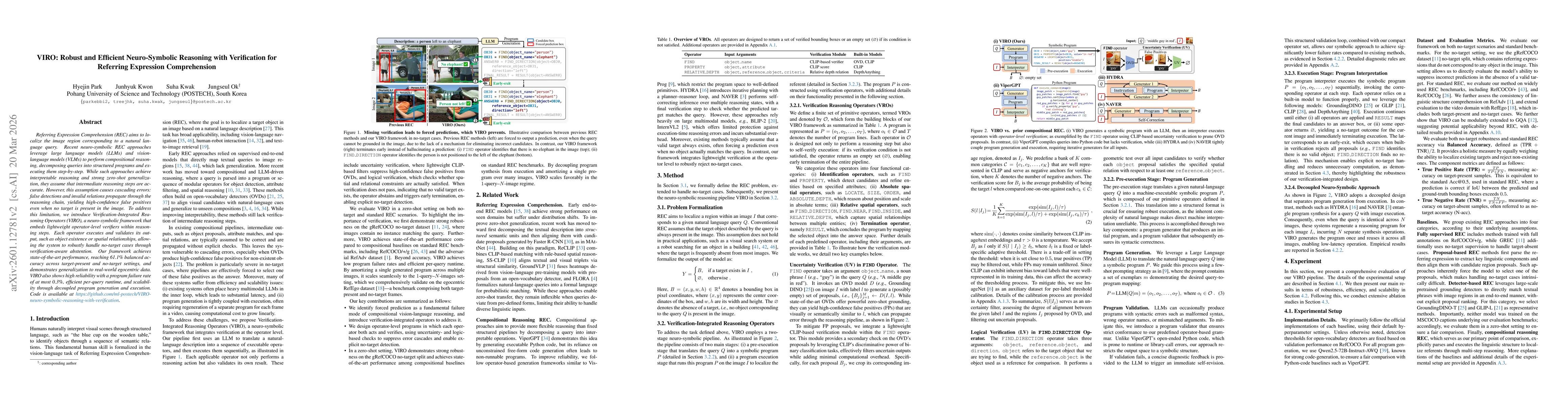 Thumbnail for VIRO: Robust and Efficient Neuro-Symbolic Reasoning with Verification for Referring Expression Comprehension