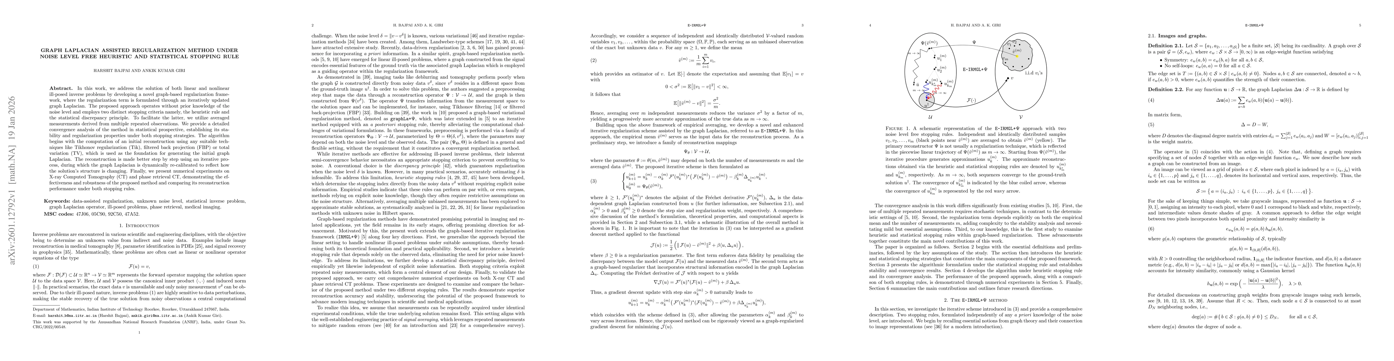 Thumbnail for Graph Laplacian assisted regularization method under noise level free heuristic and statistical stopping rule