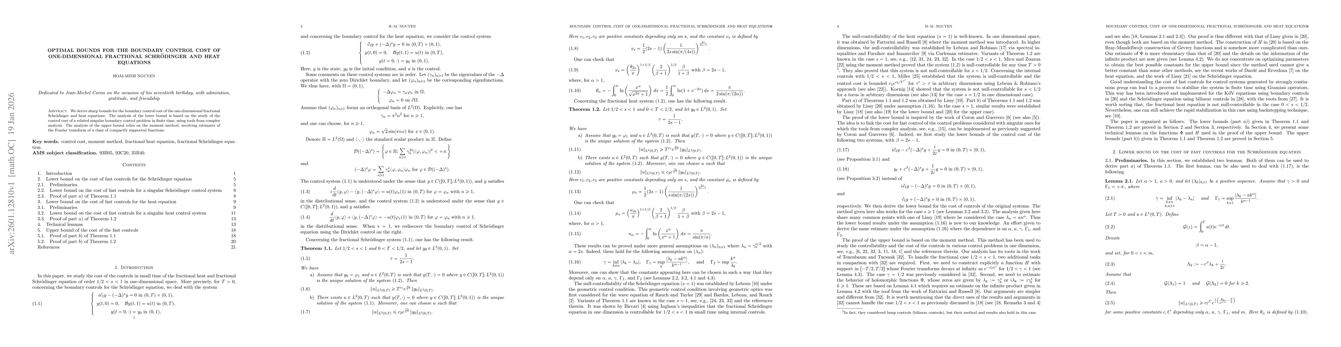 Thumbnail for Optimal bounds for the boundary control cost of one-dimensional fractional Schrödinger and heat equations