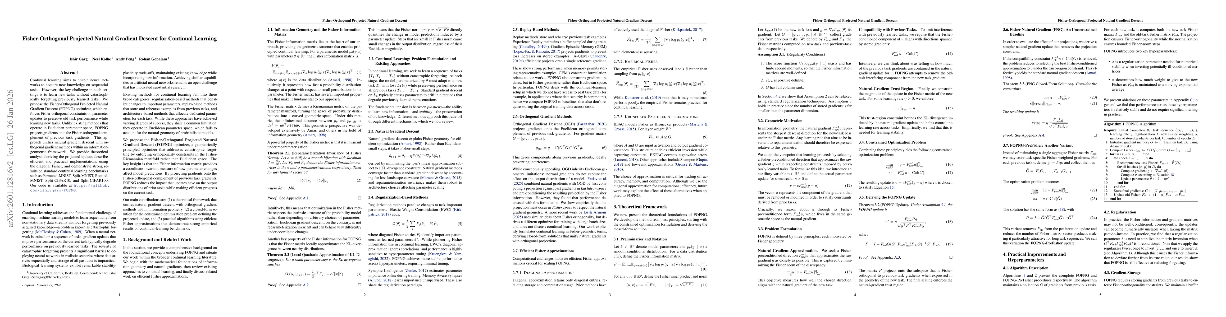 Thumbnail for Fisher-Orthogonal Projected Natural Gradient Descent for Continual Learning