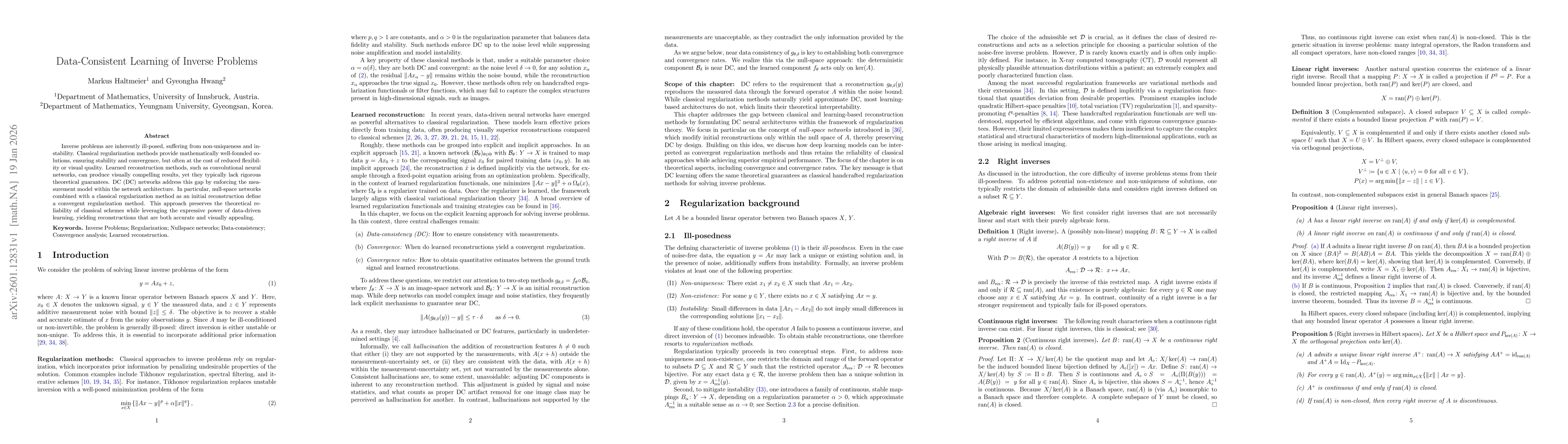 Thumbnail for Data-Consistent Learning of Inverse Problems