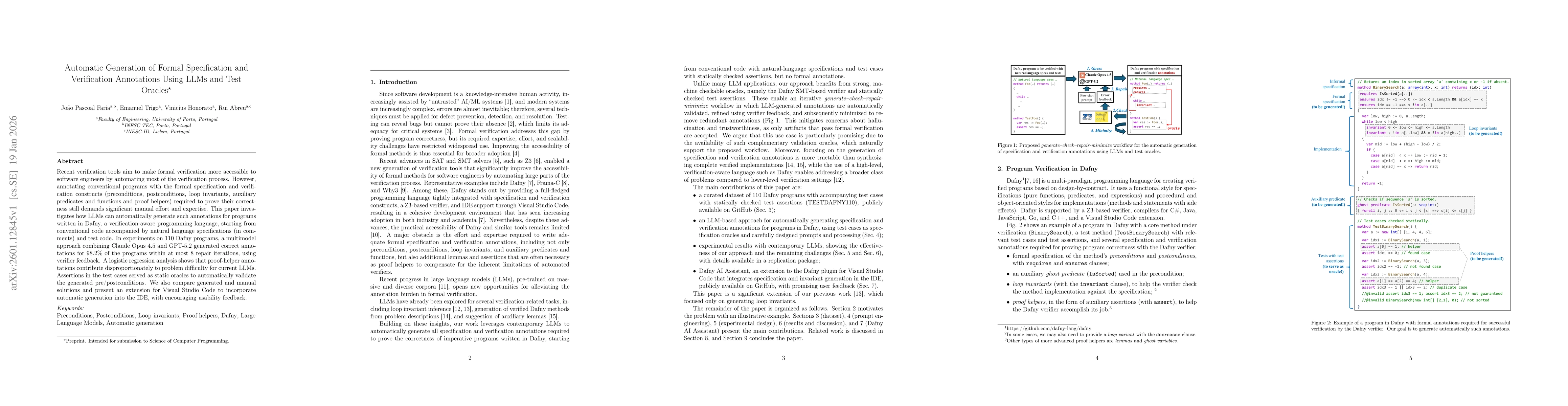 Thumbnail for Automatic Generation of Formal Specification and Verification Annotations Using LLMs and Test Oracles
