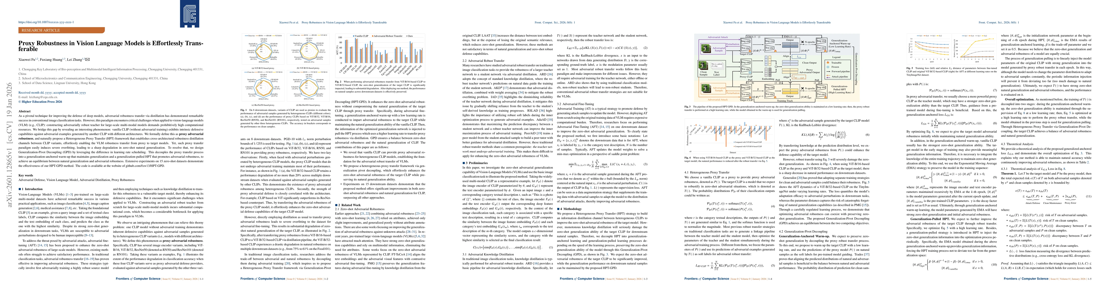 Thumbnail for Proxy Robustness in Vision Language Models is Effortlessly Transferable
