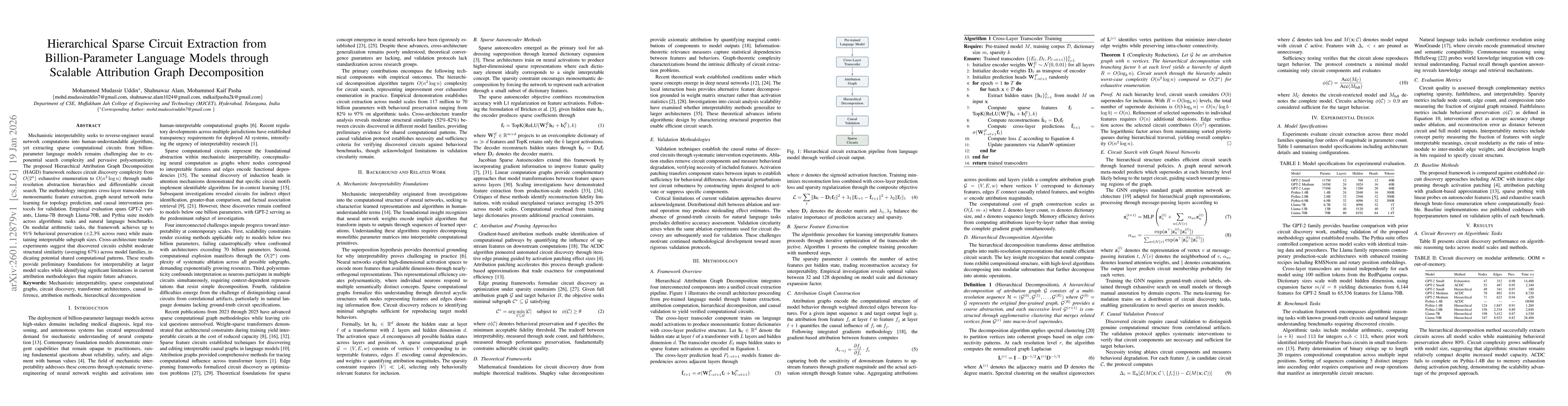Thumbnail for Hierarchical Sparse Circuit Extraction from Billion-Parameter Language Models through Scalable Attribution Graph Decomposition