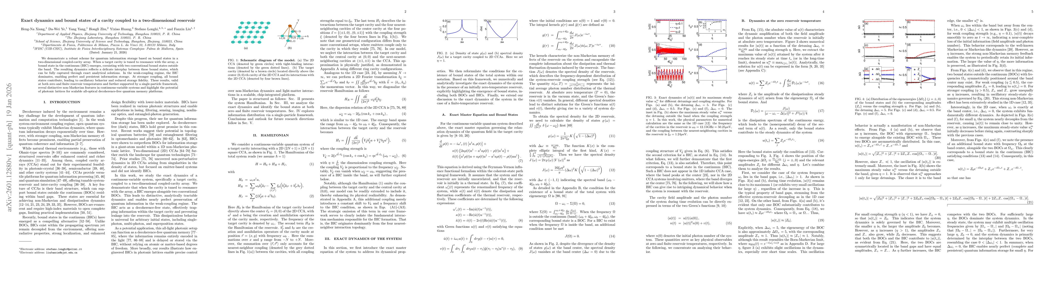 Thumbnail for Exact dynamics and bound states of a cavity coupled to a two-dimensional reservoir