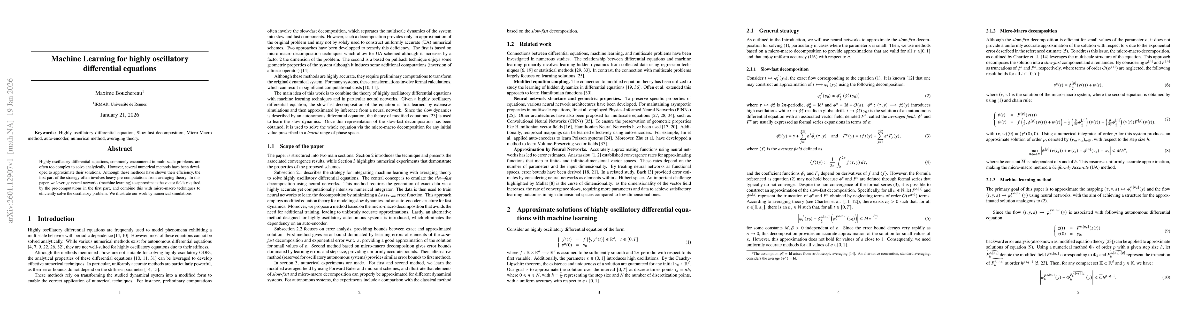 Thumbnail for Machine Learning for highly oscillatory differential equations