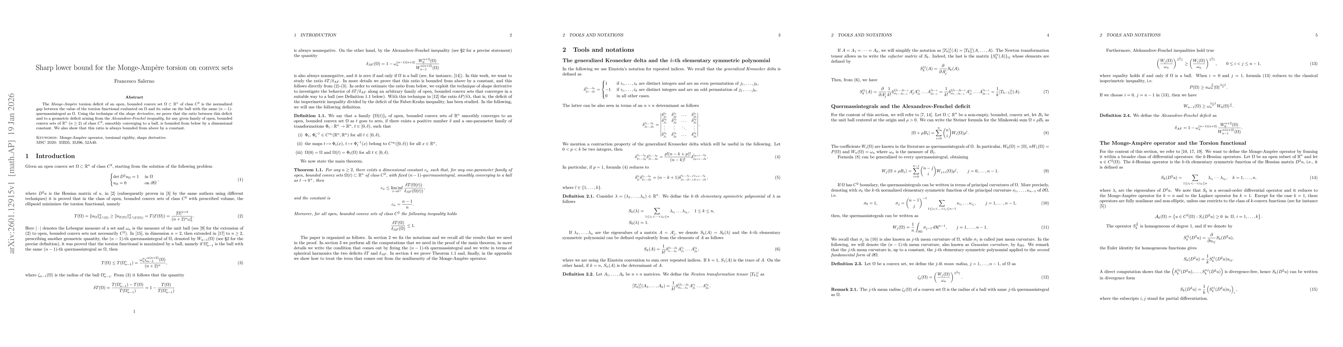 Thumbnail for Sharp lower bound for the Monge-Ampère torsion on convex sets