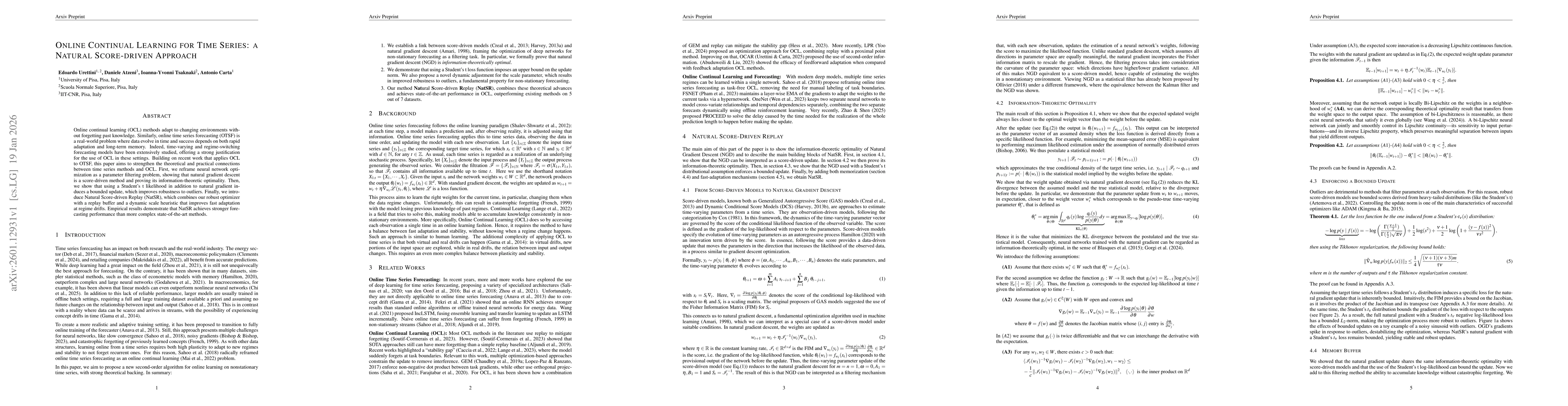 Thumbnail for Online Continual Learning for Time Series: a Natural Score-driven Approach