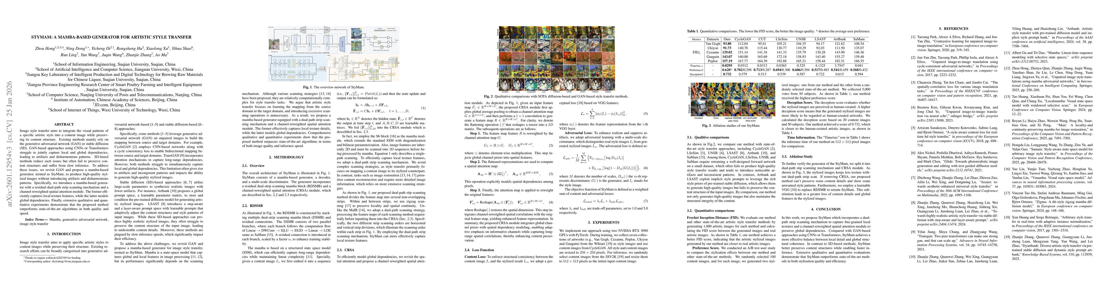Thumbnail for StyMam: A Mamba-Based Generator for Artistic Style Transfer
