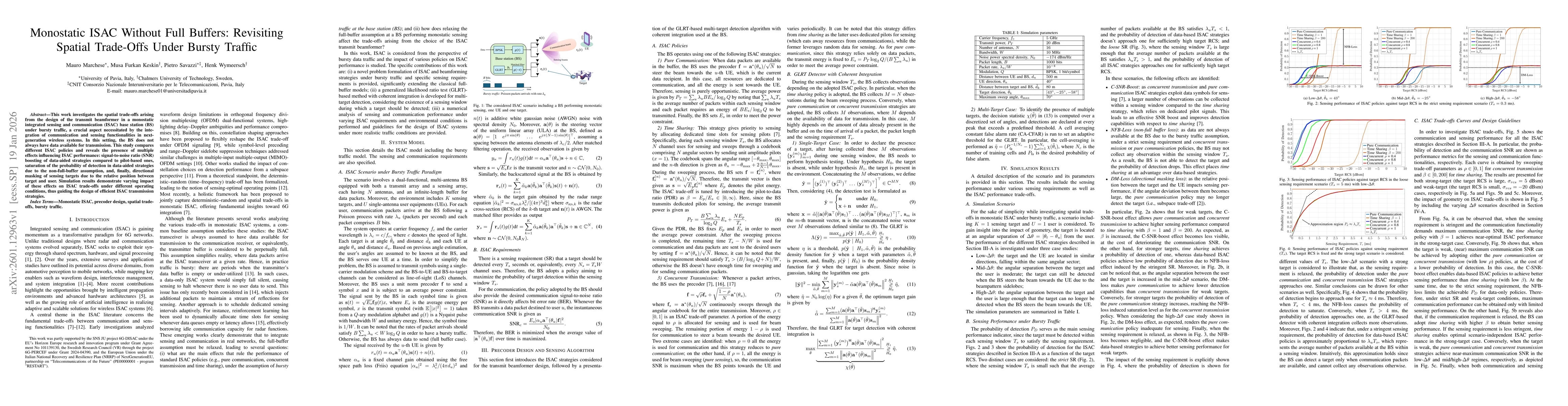 Thumbnail for Monostatic ISAC Without Full Buffers: Revisiting Spatial Trade-Offs Under Bursty Traffic