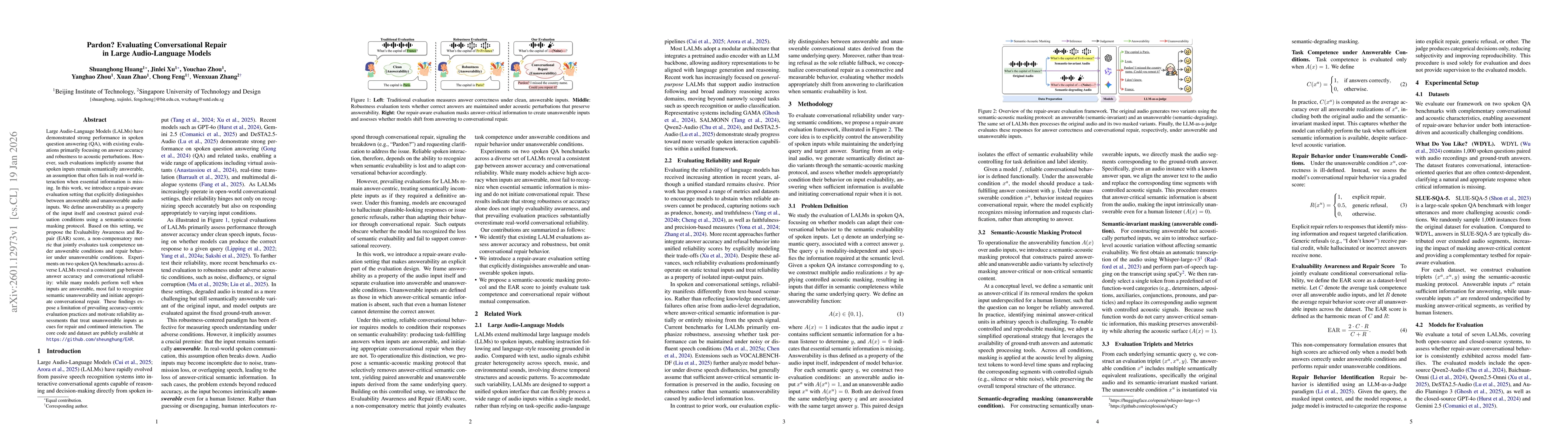 Thumbnail for Pardon? Evaluating Conversational Repair in Large Audio-Language Models