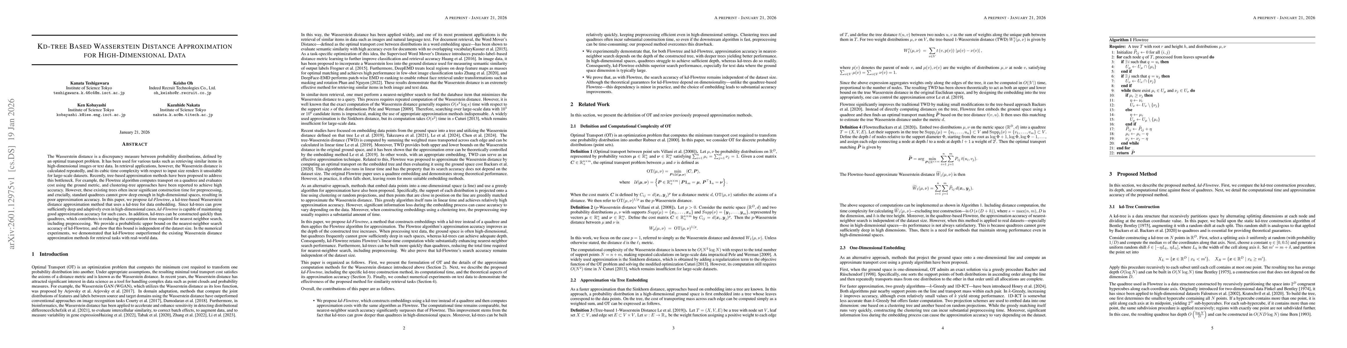 Thumbnail for Kd-tree Based Wasserstein Distance Approximation for High-Dimensional Data