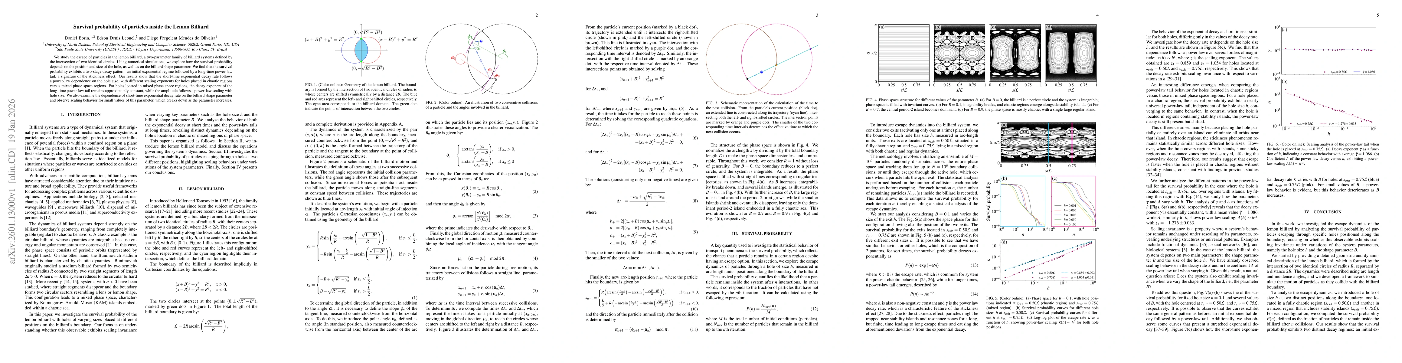Thumbnail for Survival probability of particles inside the Lemon Billiard