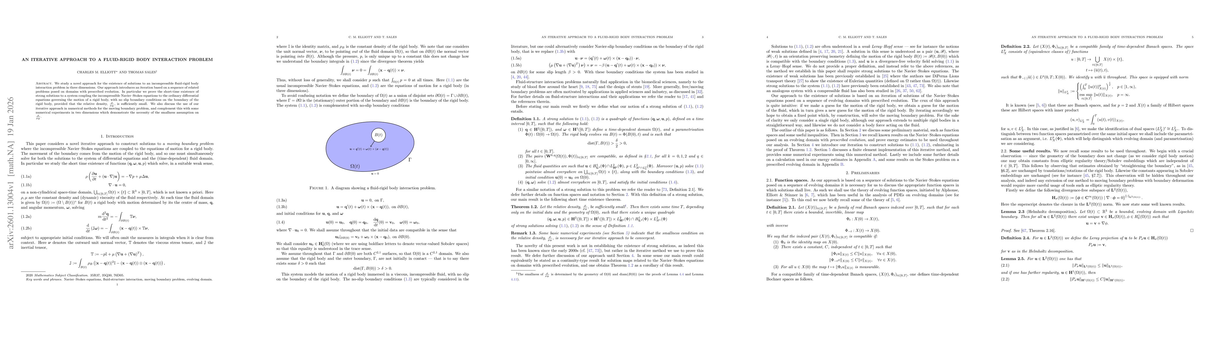 Thumbnail for An iterative approach to a fluid-rigid body interaction problem
