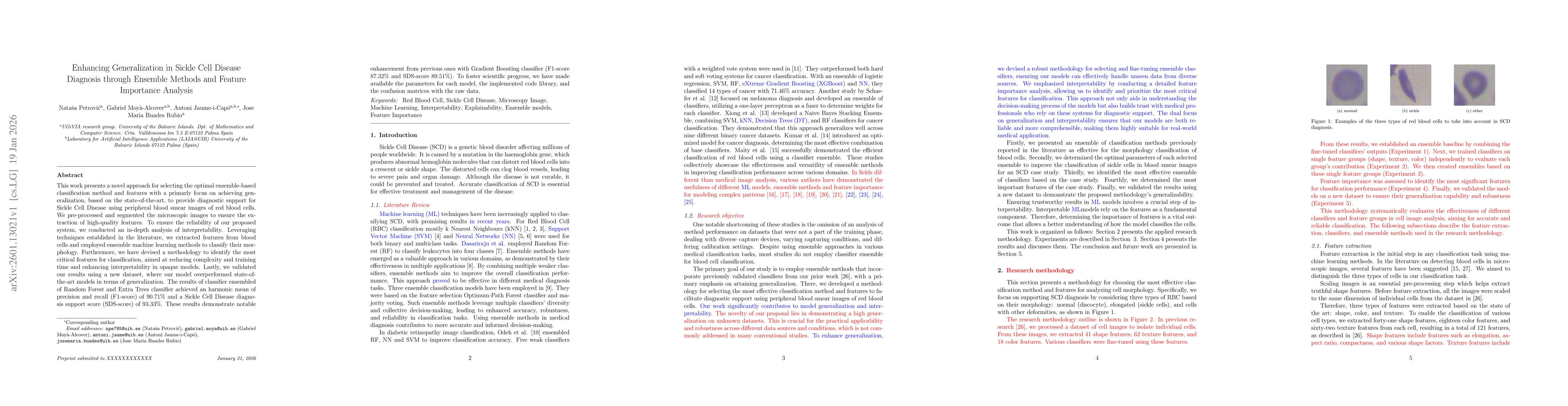 Thumbnail for Enhancing Generalization in Sickle Cell Disease Diagnosis through Ensemble Methods and Feature Importance Analysis