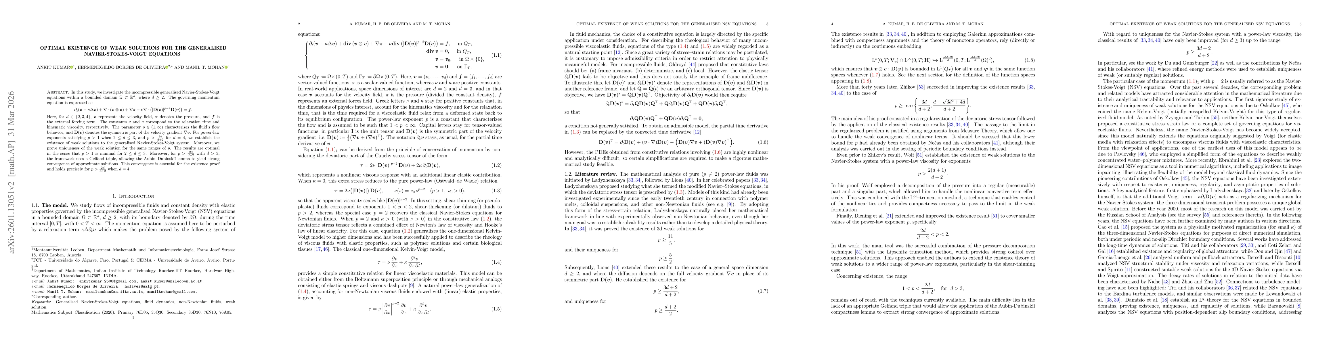 Thumbnail for Optimal existence of weak solutions for the generalised Navier-Stokes-Voigt equations