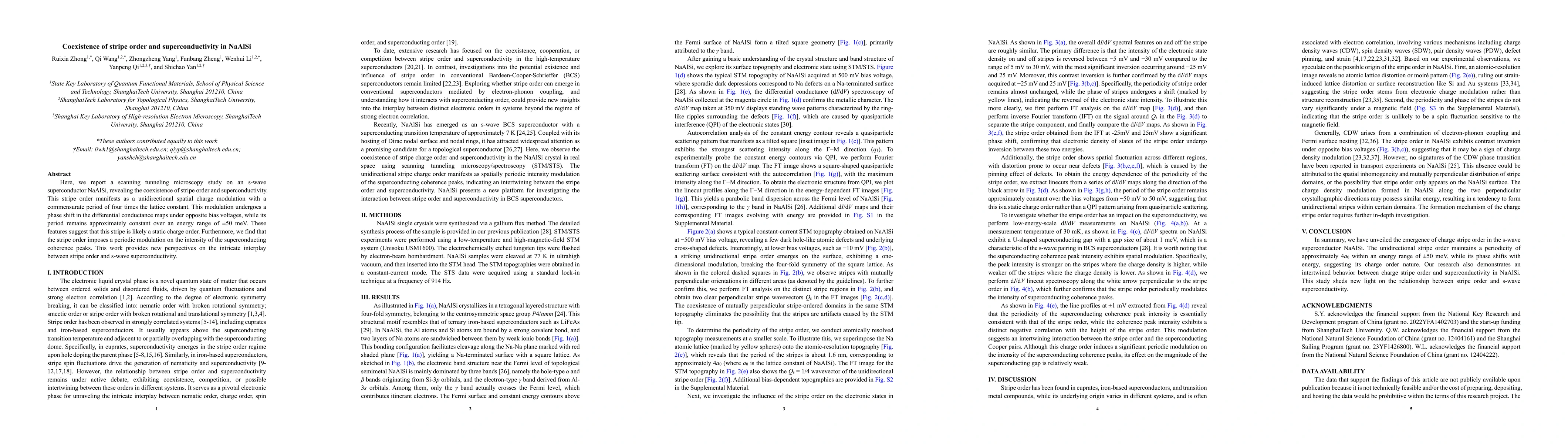 Thumbnail for Coexistence of stripe order and superconductivity in NaAlSi