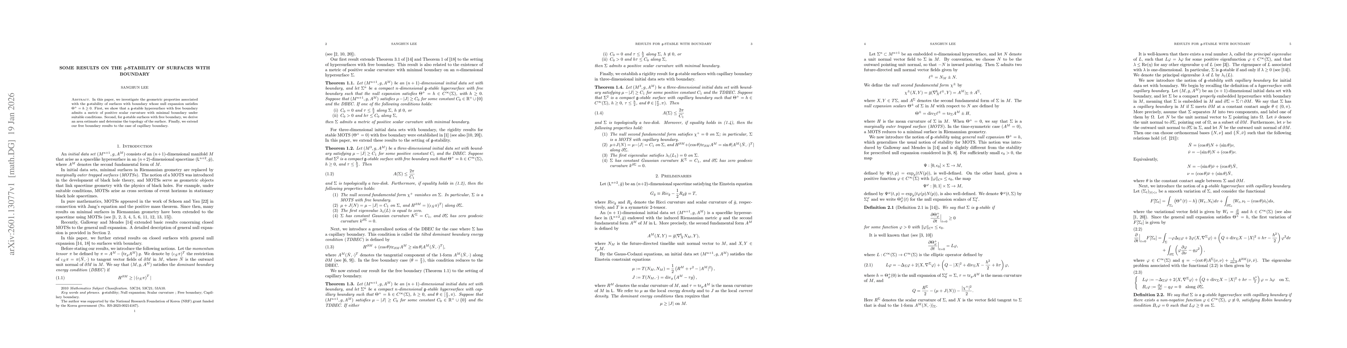 Thumbnail for Some results on the $\mathfrak{g}$-stability of surfaces with boundary