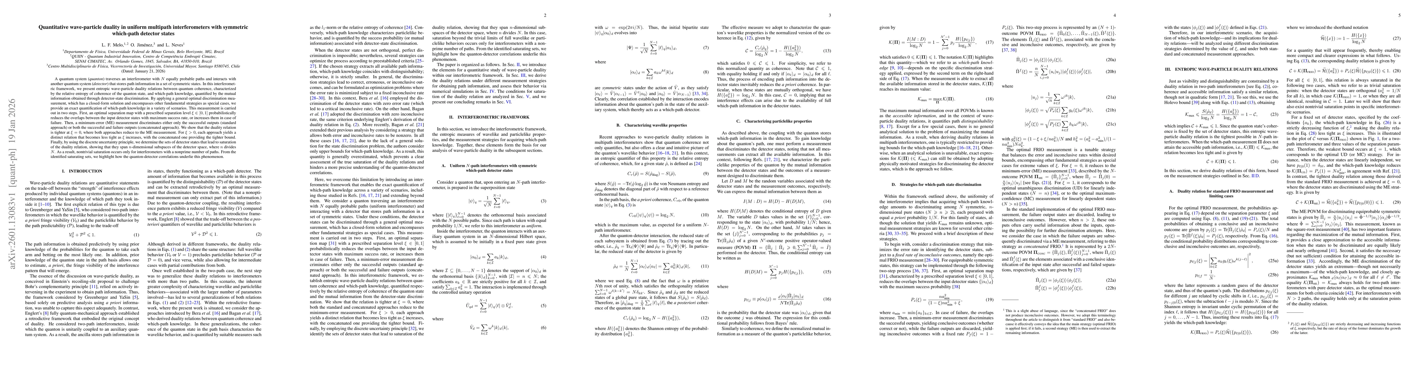 Thumbnail for Quantitative wave-particle duality in uniform multipath interferometers with symmetric which-path detector states
