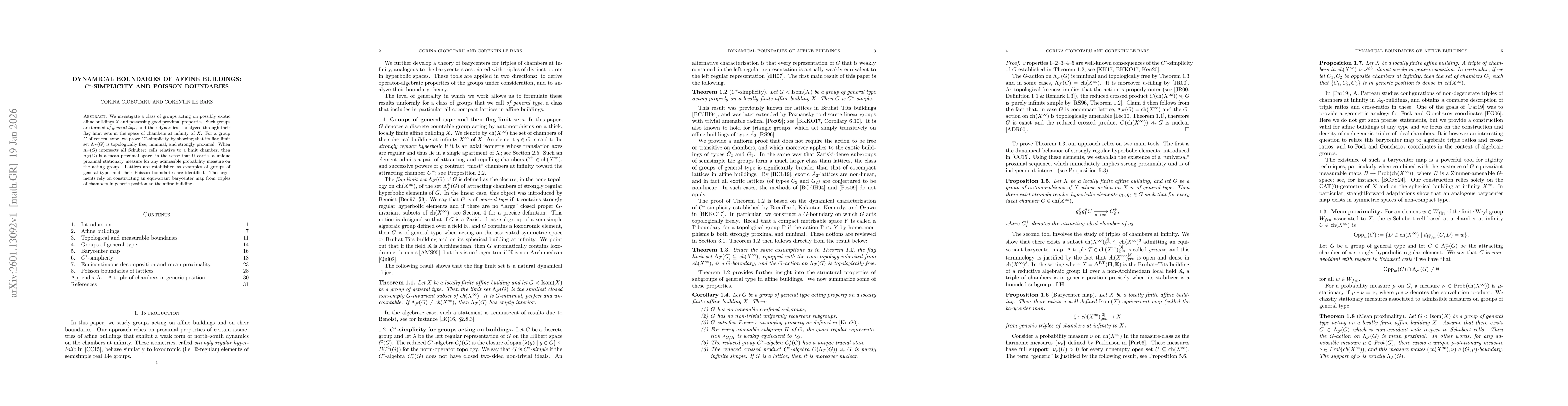 Thumbnail for Dynamical boundaries of affine buildings: C*-simplicity and Poisson boundaries