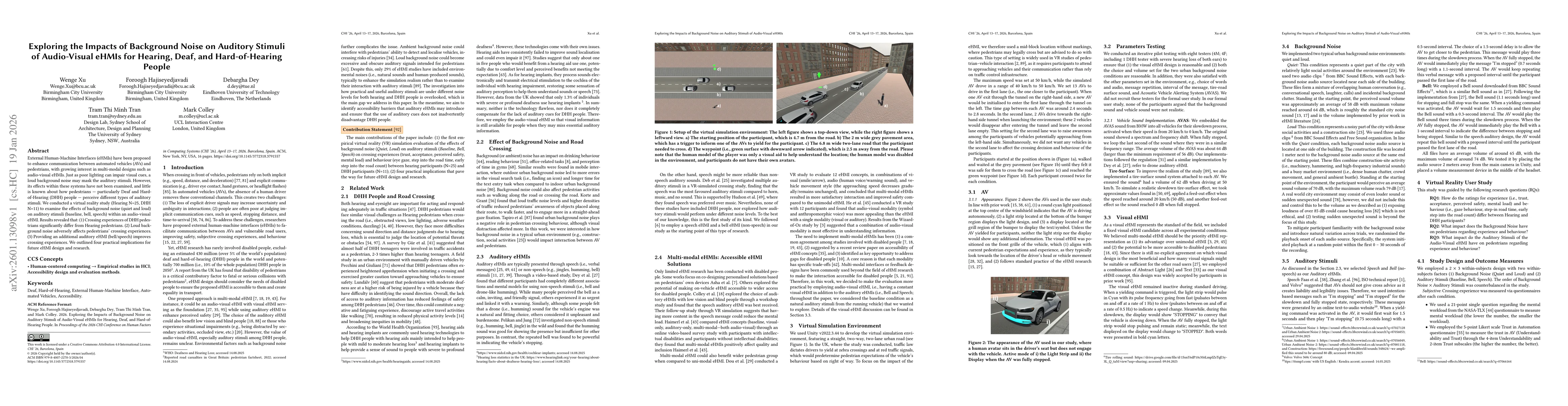 Thumbnail for Exploring the Impacts of Background Noise on Auditory Stimuli of Audio-Visual eHMIs for Hearing, Deaf, and Hard-of-Hearing People