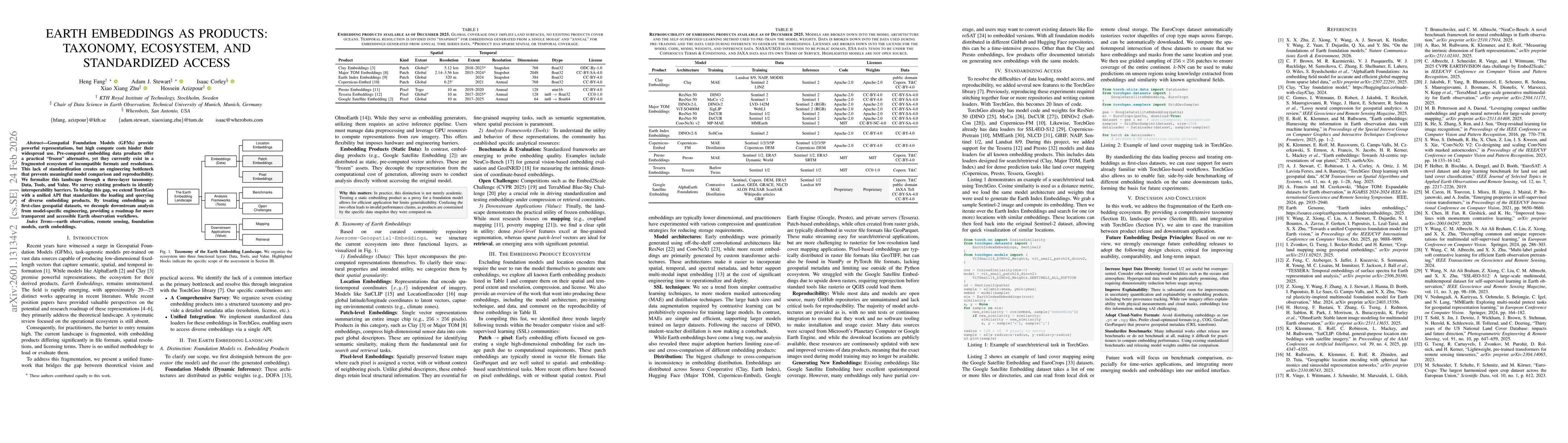 Thumbnail for Earth Embeddings as Products: Taxonomy, Ecosystem, and Standardized Access