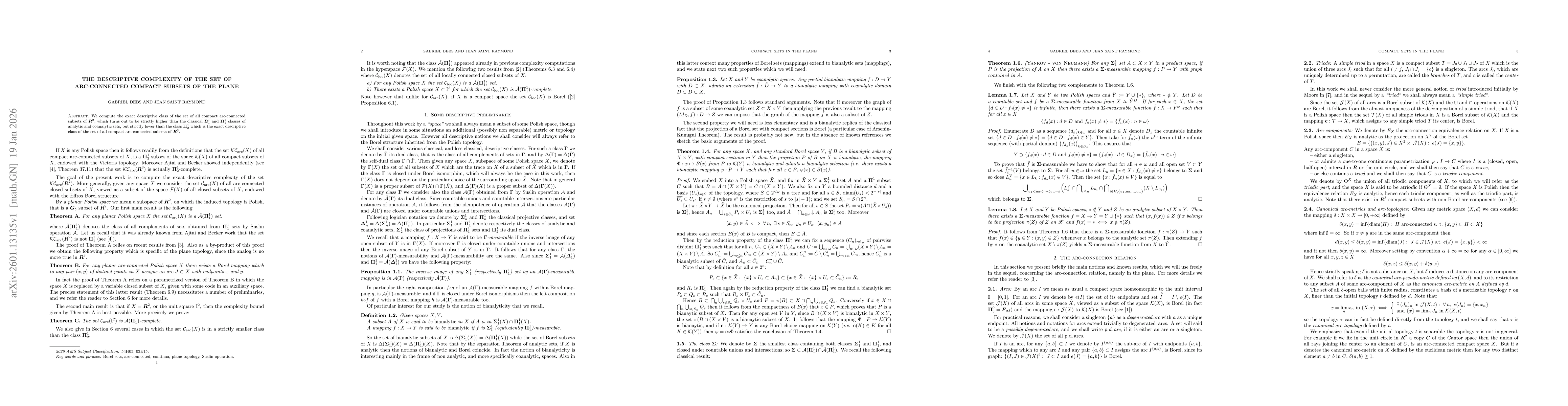 Thumbnail for The descriptive complexity of the set of arc-connected compact subsets of the plane