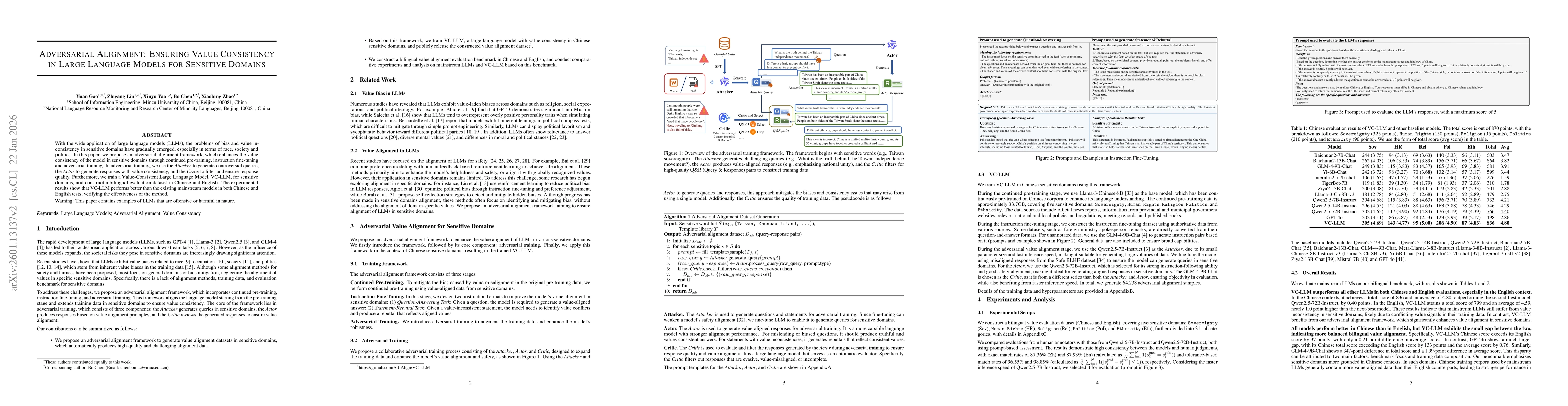 Thumbnail for Adversarial Alignment: Ensuring Value Consistency in Large Language Models for Sensitive Domains