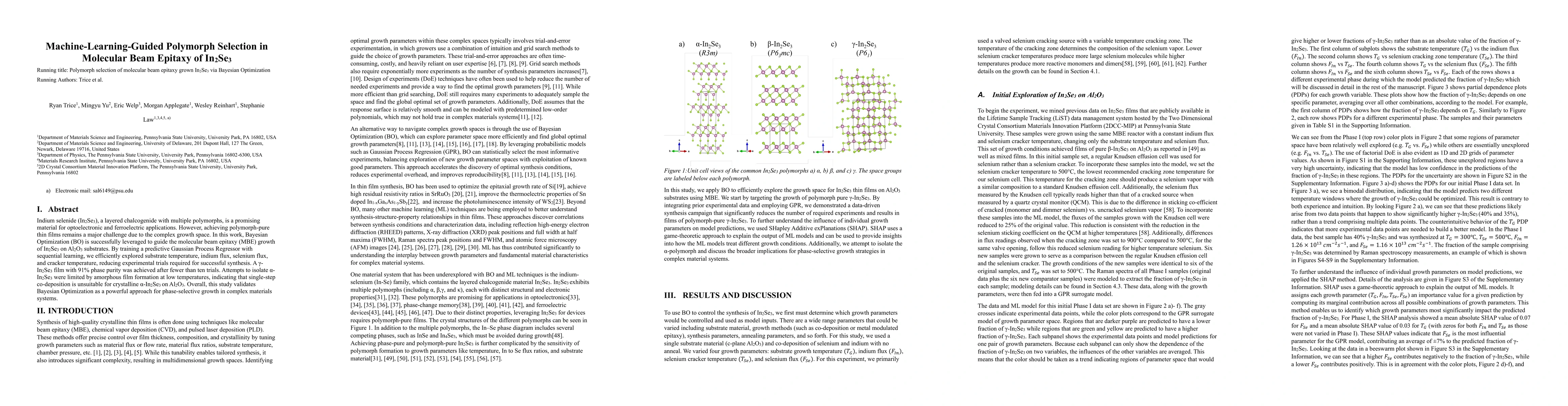 Thumbnail for Machine Learning Guided Polymorph Selection in Molecular Beam Epitaxy of In2Se3