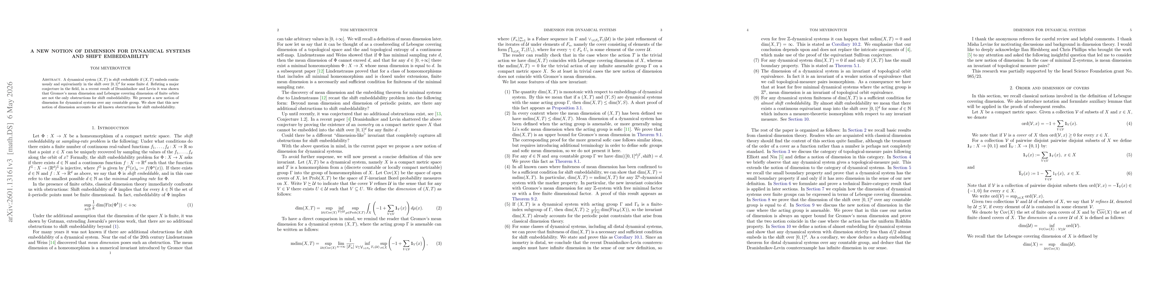 Thumbnail for A new notion of dimension for dynamical systems and shift embeddability