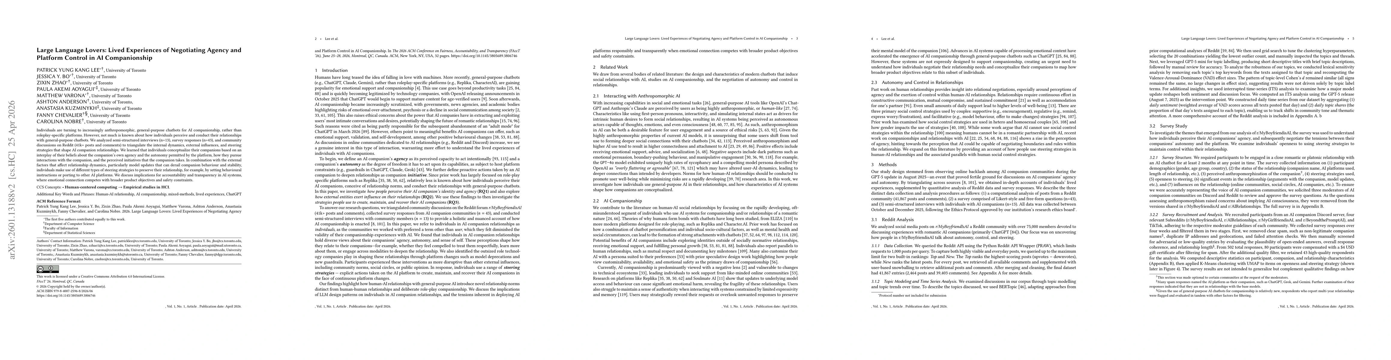 Thumbnail for Negotiating Relationships with ChatGPT: Perceptions, External Influences, and Strategies for AI Companionship