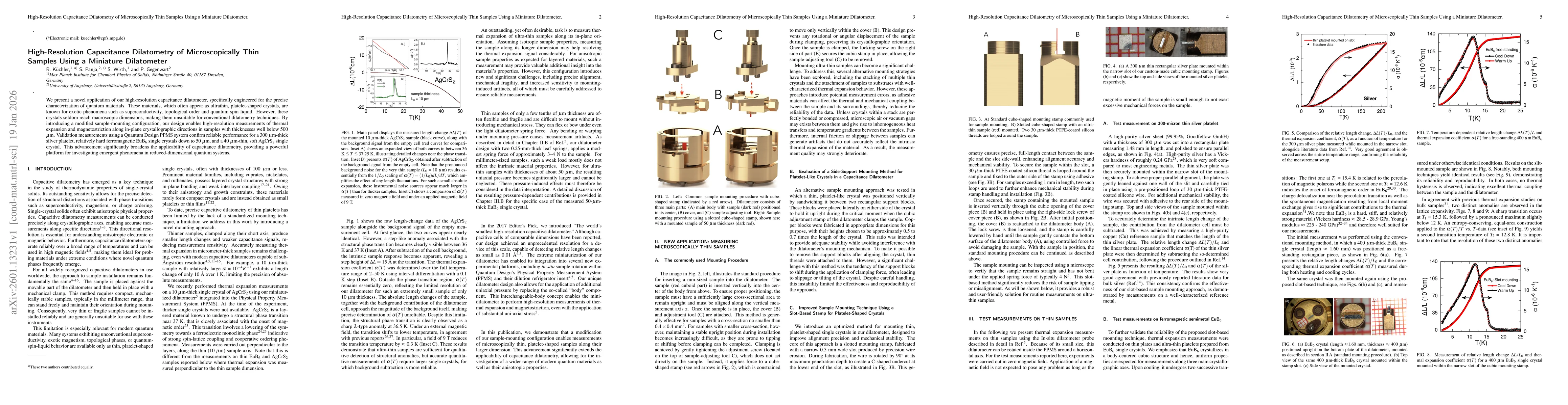 Thumbnail for High-Resolution Capacitance Dilatometry of Microscopically Thin Samples Using a Miniature Dilatometer