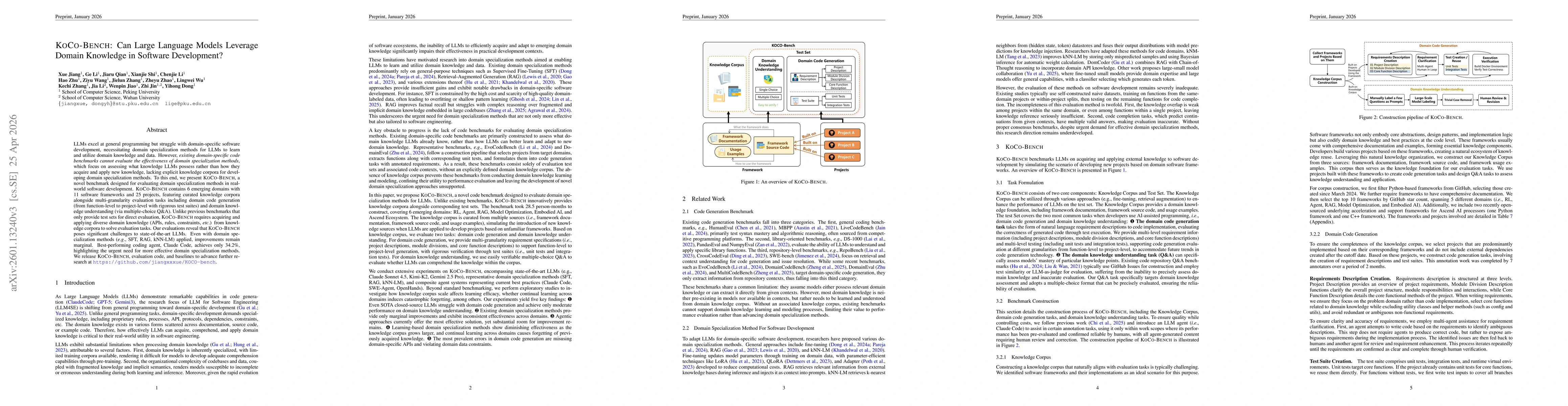 Thumbnail for KOCO-BENCH: Can Large Language Models Leverage Domain Knowledge in Software Development?