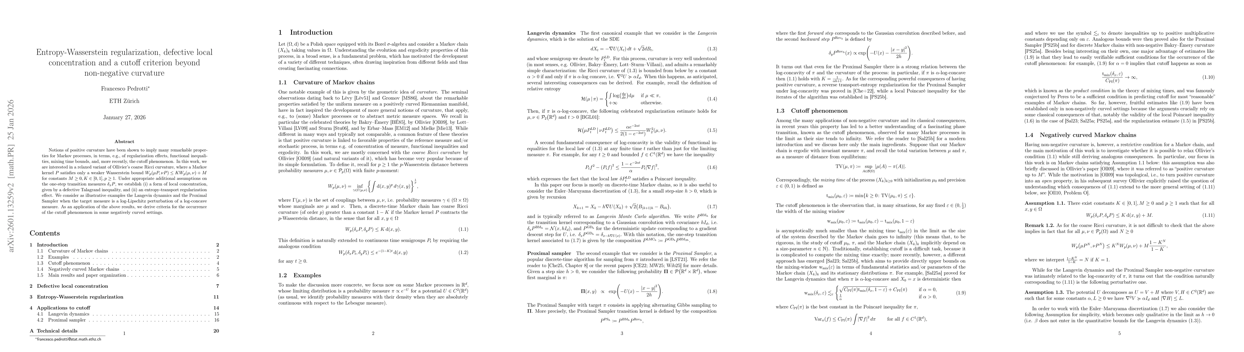 Thumbnail for Entropy-Wasserstein regularization, defective local concentration and a cutoff criterion beyond non-negative curvature