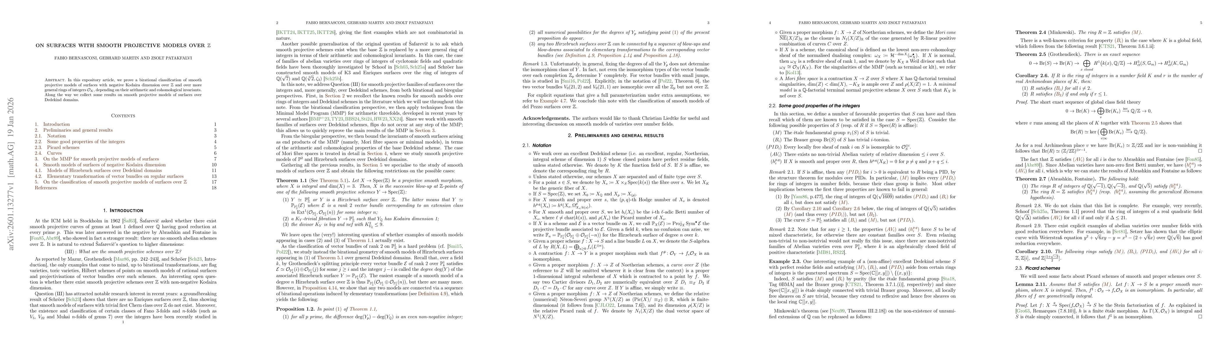 Thumbnail for On surfaces with smooth projective models over $\mathbb{Z}$