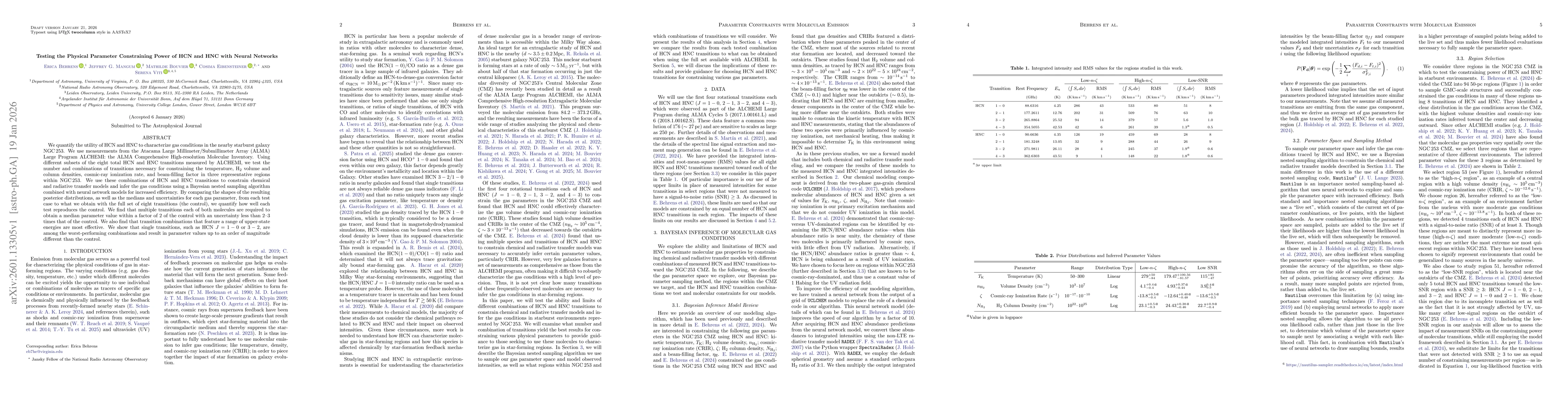 Thumbnail for Testing the Physical Parameter Constraining Power of HCN and HNC with Neural Networks