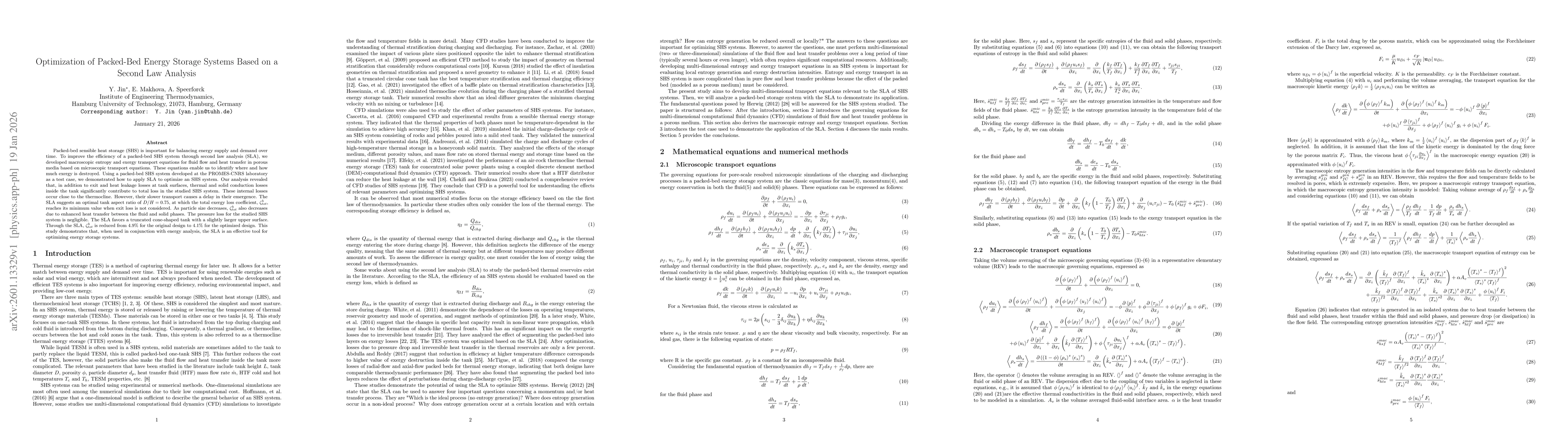 Thumbnail for Optimization of Packed-Bed Energy Storage Systems Based on a Second Law Analysis