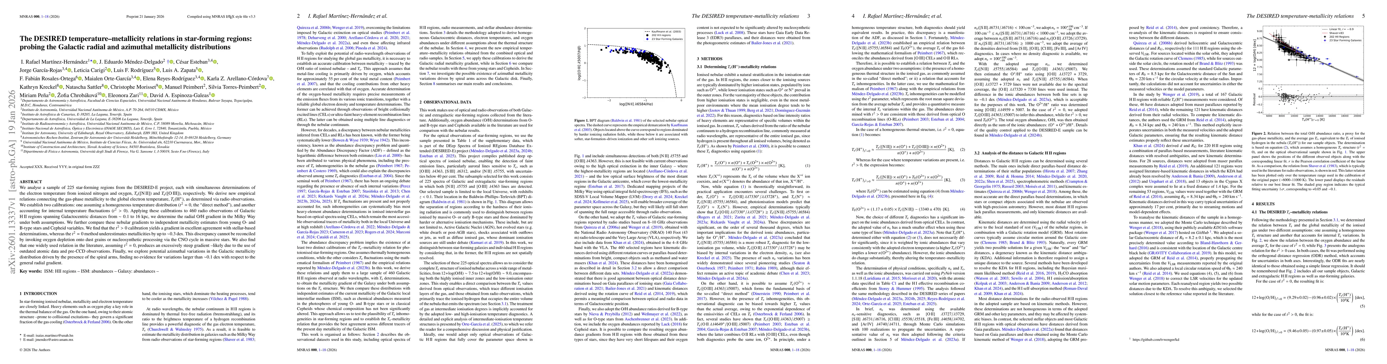 Thumbnail for The DESIRED temperature-metallicity relations in star-forming regions: probing the Galactic radial and azimuthal metallicity distributions