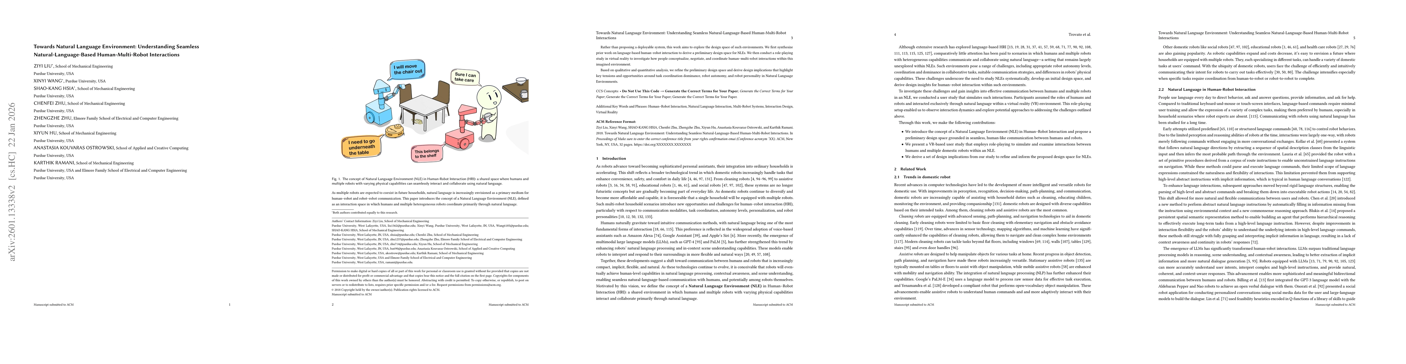 Thumbnail for Towards Natural Language Environment: Understanding Seamless Natural-Language-Based Human-Multi-Robot Interactions