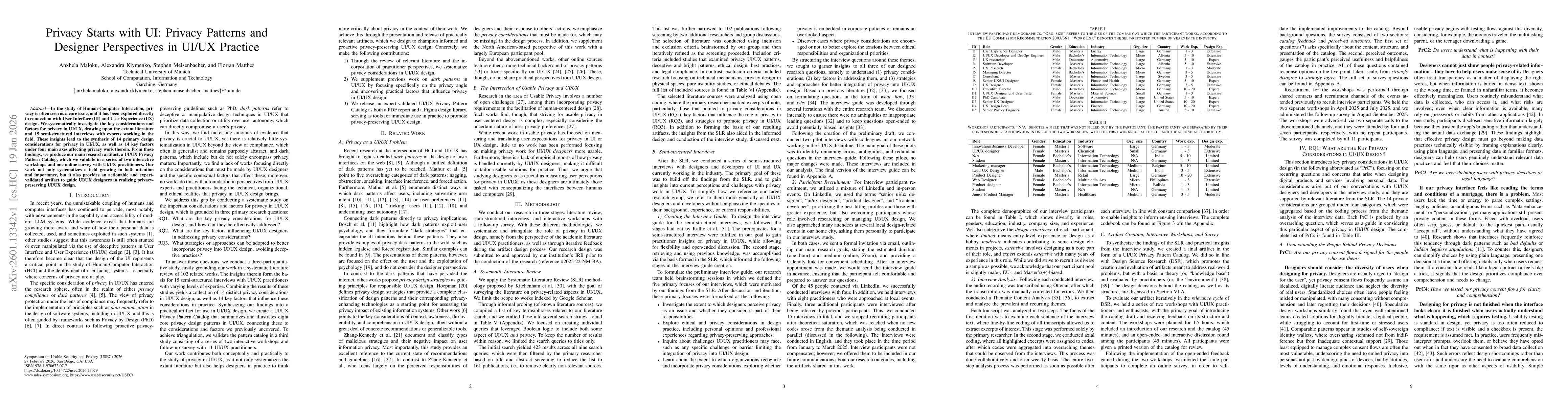 Thumbnail for Privacy Starts with UI: Privacy Patterns and Designer Perspectives in UI/UX Practice