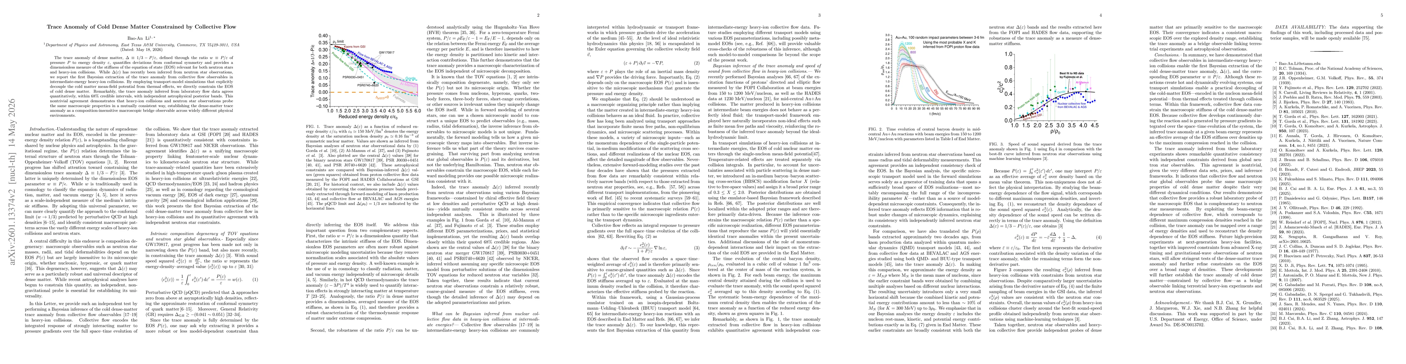Thumbnail for Universal Dense-Matter Trace Anomaly Inferred from Collective Flow in Heavy-Ion Collisions and Global Properties of Neutron Stars