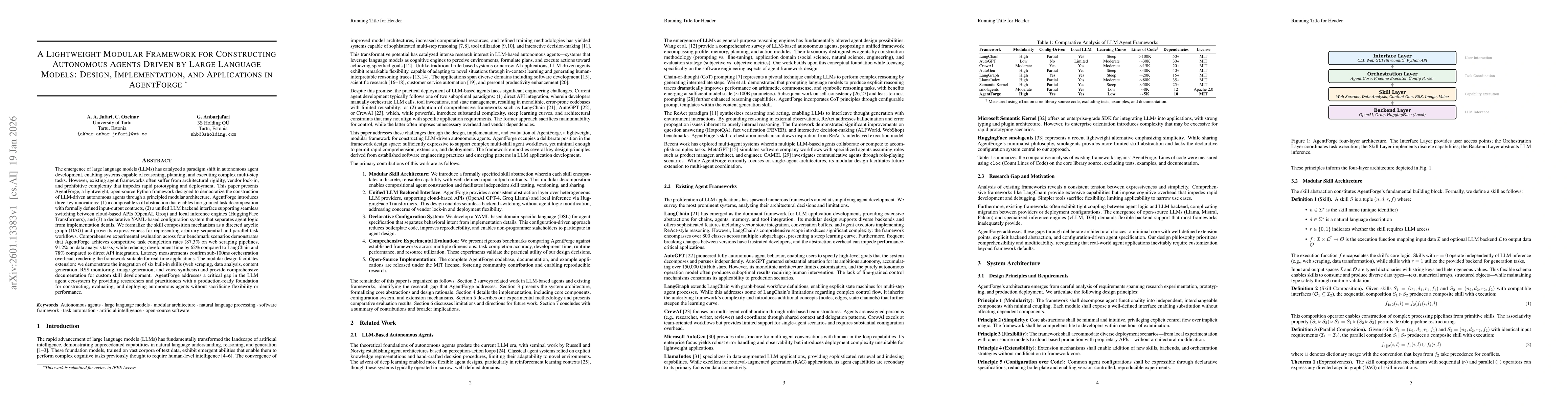 Thumbnail for A Lightweight Modular Framework for Constructing Autonomous Agents Driven by Large Language Models: Design, Implementation, and Applications in AgentForge