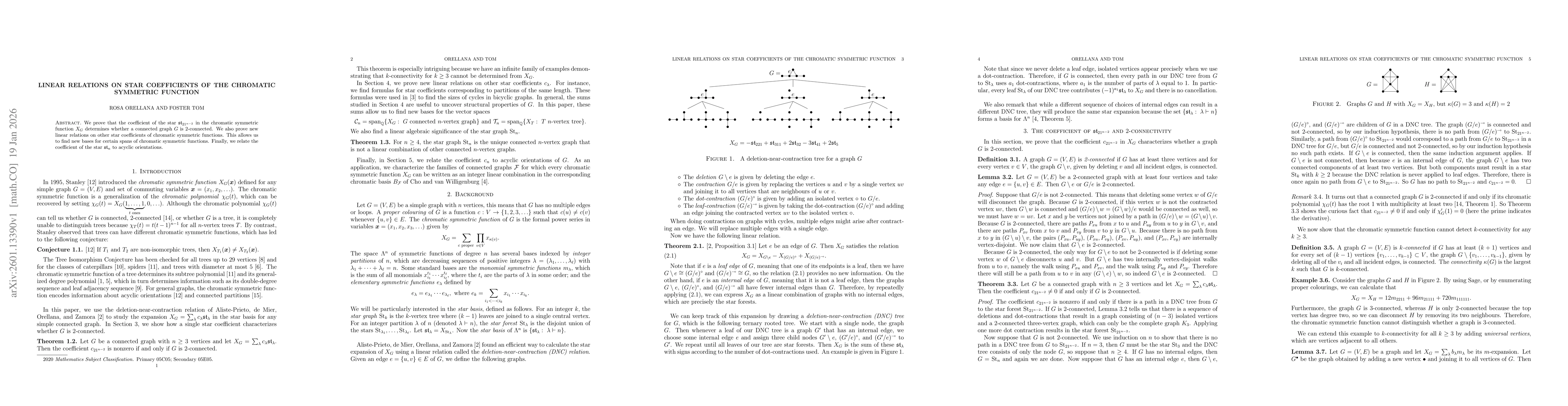 Thumbnail for Linear relations on star coefficients of the chromatic symmetric function