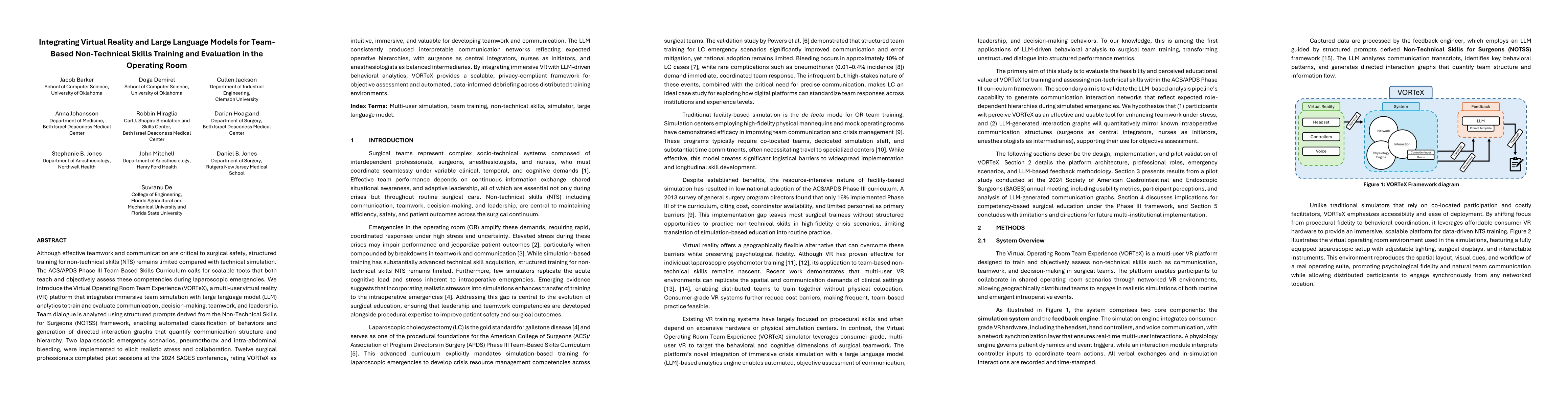 Thumbnail for Integrating Virtual Reality and Large Language Models for Team-Based Non-Technical Skills Training and Evaluation in the Operating Room