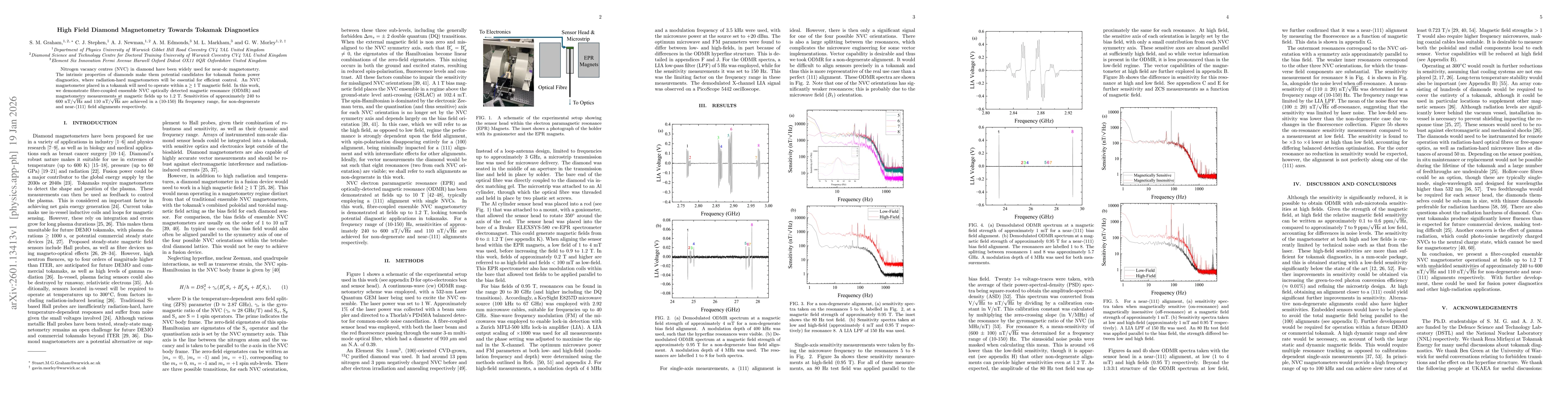 Thumbnail for High Field Diamond Magnetometry Towards Tokamak Diagnostics