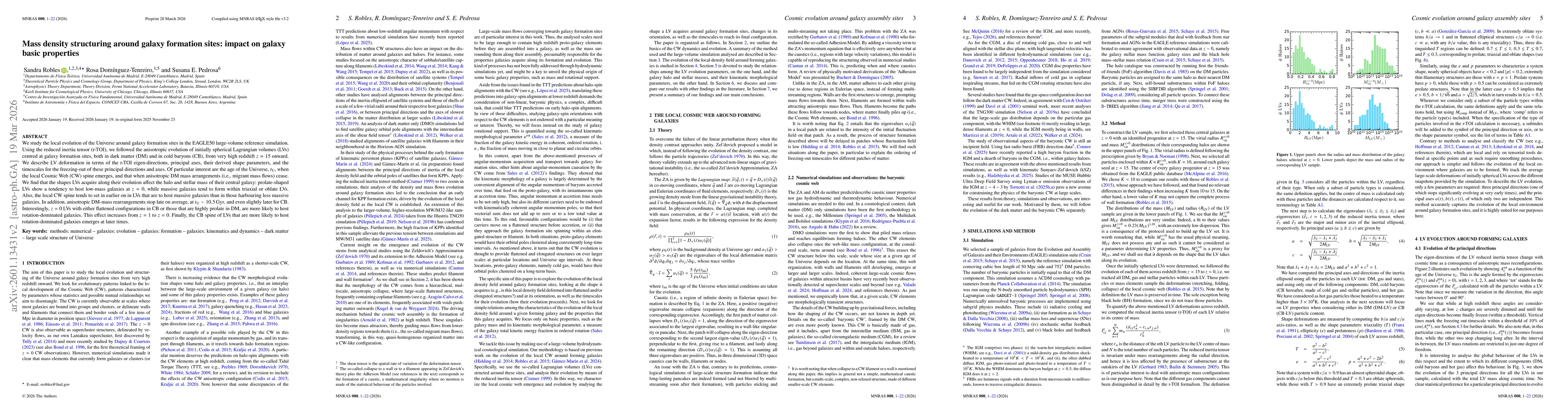 Thumbnail for Mass density structuring around galaxy formation sites: impact on galaxy basic properties