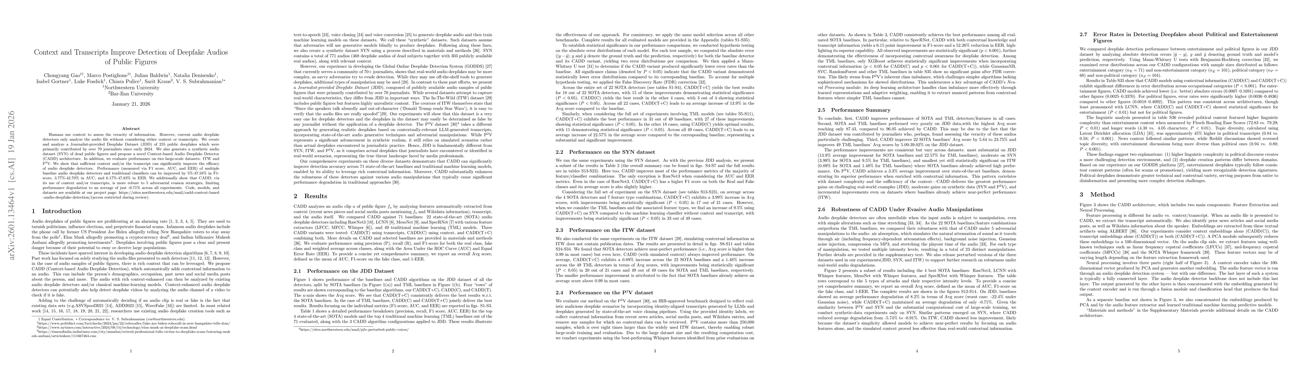 Thumbnail for Context and Transcripts Improve Detection of Deepfake Audios of Public Figures