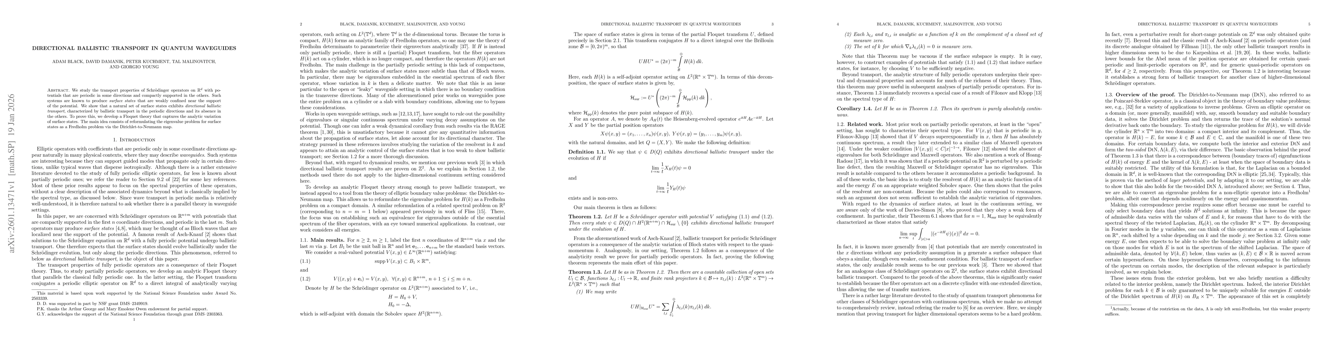 Thumbnail for Directional Ballistic Transport in Quantum Waveguides
